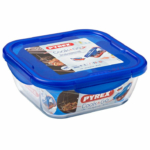 Kép 1/3 - hőálló sütőtál és ételhordó műanyag fedővel 21x21 cm Pyrex Cook And Go szögletes - 203210