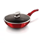 Kép 1/4 - tapadásmentes Wok serpenyő 28 cm - BH-1267 Berlinger Haus Burgundy Metallic Line márvány bevonatos
