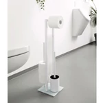 Kép 2/4 - Wenko Rivalta álló WC kefe és papír tartó, 20 x 12 x 70 cm fehér - 949665