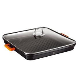 Berlinger Haus Négyszögletes grill serpenyő fedővel, 34 cm, Granit Diamond Line  - BH-1441