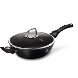 Berlinger Haus Mély serpenyő fedővel, 28 cm, Black Silver Collection - BH-7099