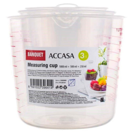 3 db műanyag mérőpohár - Banquet Accasa 55058003-Z