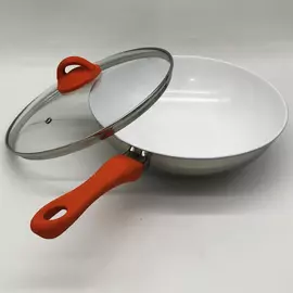 kerámia bevonatos indukciós wok üvegedővel Mepra Ecoceram Carota 28 cm -106246