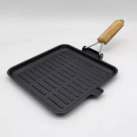 szögletes öntöttvas grill serpenyő 24cm - 10376