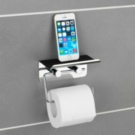 WC papír tartó telefontartóval - Wenko fúrás nélkül felszerelhető 756126