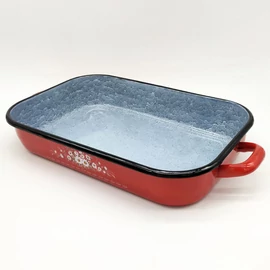 Zománc füles tepsi piros 36 x 22 cm - BR69