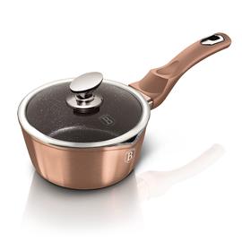 indukciós szószos edény üvegfedővel 16 cm -es - BH-1524 BerlingerHaus Rosegold Metallic Line