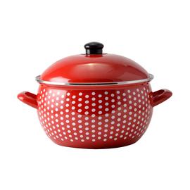 Zománcozott lábas fedővel pöttyös 16 cm, 2 liter - 72080