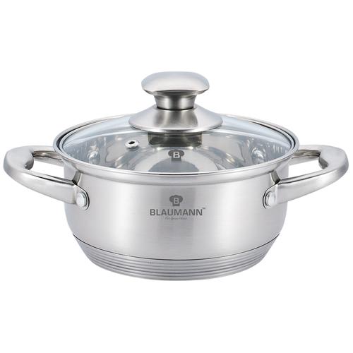 Blaumann Satin Gourmet Line rozsdamentes alacsony lábas üvegfedővel 26 cm 5 liter - BL-3311