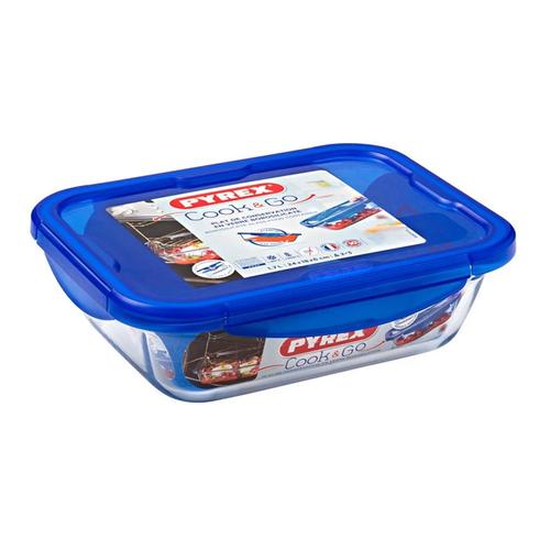 hőálló sütőtál és ételhordó műanyag fedővel 24x18 cm - 203207 Pyrex Cook And Go téglalap alakú