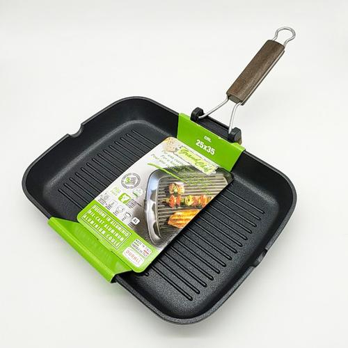 tapadásmentes grillsütő lehajtható fogantyúval 25 x 35 cm - GrandChef 183002