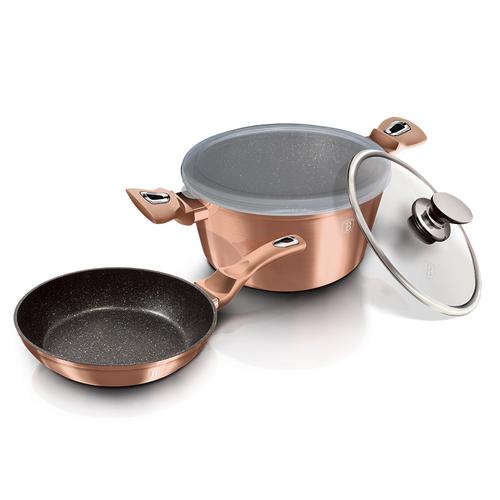 Berlinger Haus 4 részes edény készlet fedővel, Rosegold - BH-6200