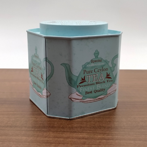Fém teás doboz - Pure Ceylon nyolcszög