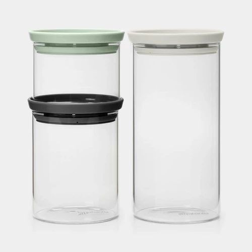 Brabantia üveg fűszertartó, vákumzáras 3 darabos szett 